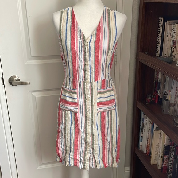 Super cute stripe button down tank dress colorful - Picture 4 of 8